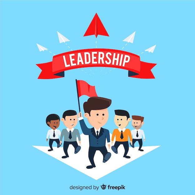 Leadership background in flat design