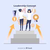 Vettore gratuito concetto di leadership in design piatto