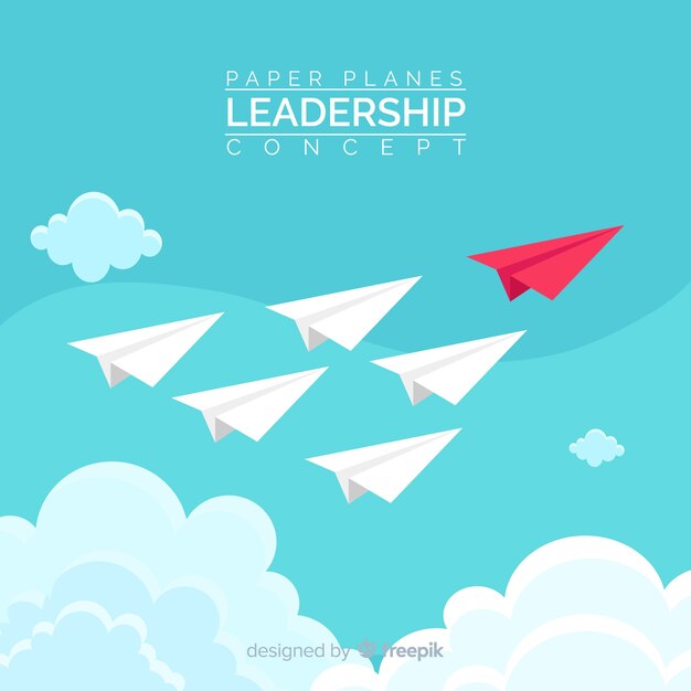 Leadership concept and paper planes design