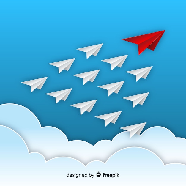 Free vector leadership design with paper planes