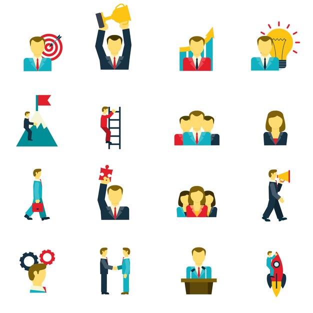 Free Vector leadership icons set 