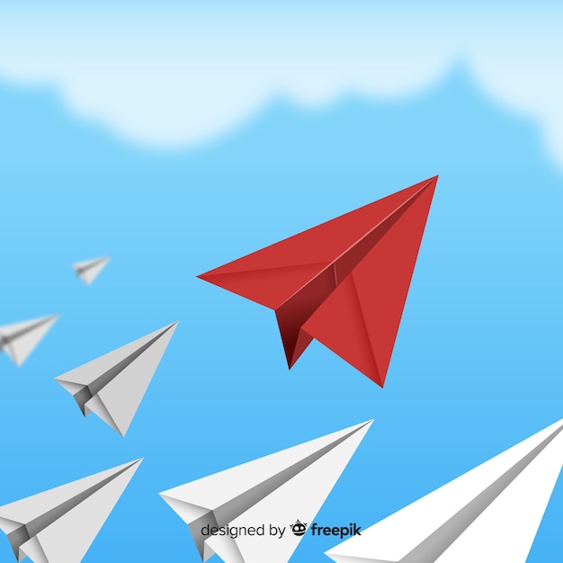 Бесплатное векторное изображение Лидерские бумажные самолеты