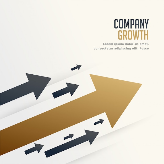 Leading arrow for company brand growth concept background