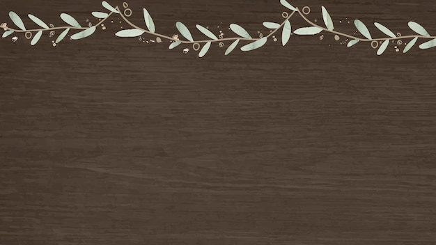 Free vector leaf on brown background vector