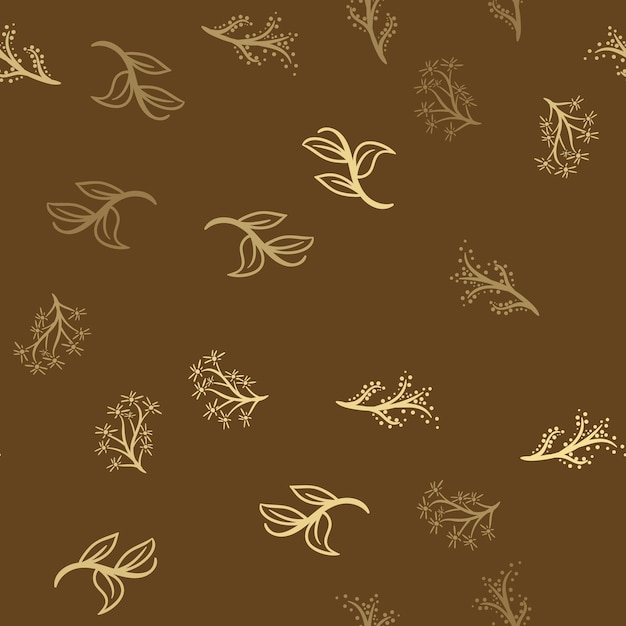 Free vector leaf bunch tree wedding element pattern on dark brown background