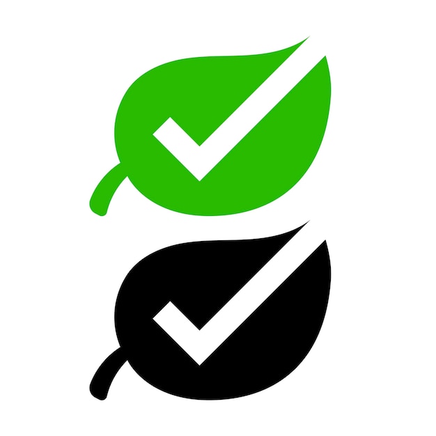 Free vector leaf check mark green and black