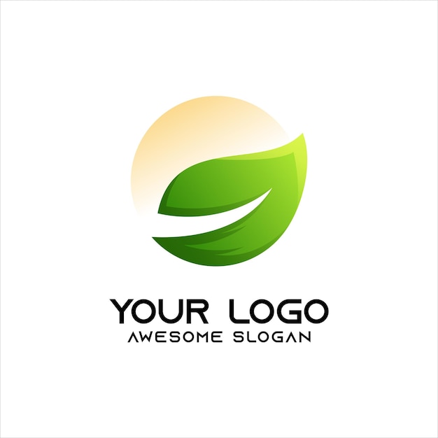 Free vector leaf colorful logo gradient colorful