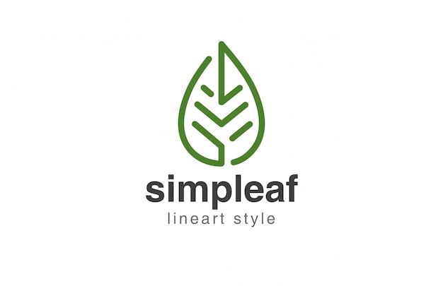 Leaf Logo абстрактный линейный стиль значок