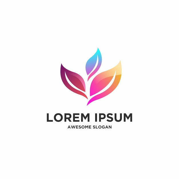 Leaf logo colorful gradient illustrations