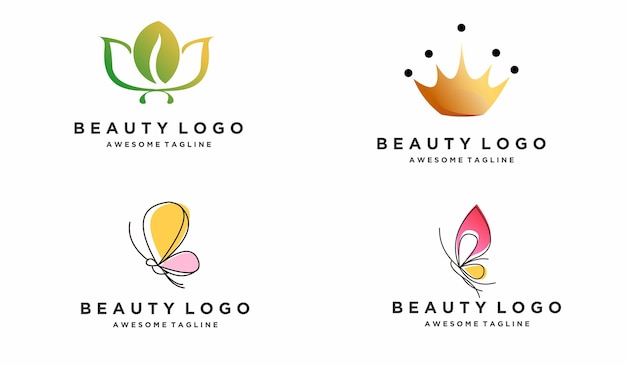 Leaf logo luxury colorful gradient design