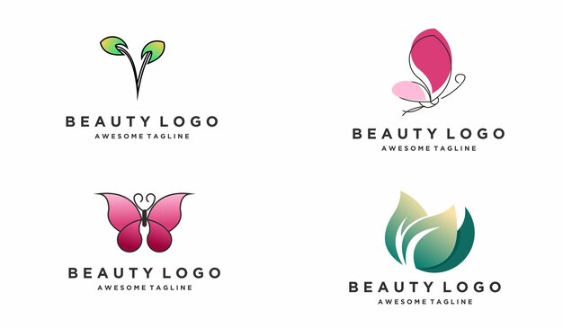 Leaf logo luxury colorful gradient design