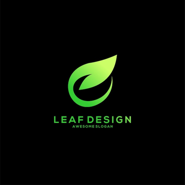 Leaf logo minimalist gradient style design