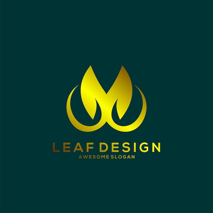 Free Vector leaf logo minimalist gradient style design
