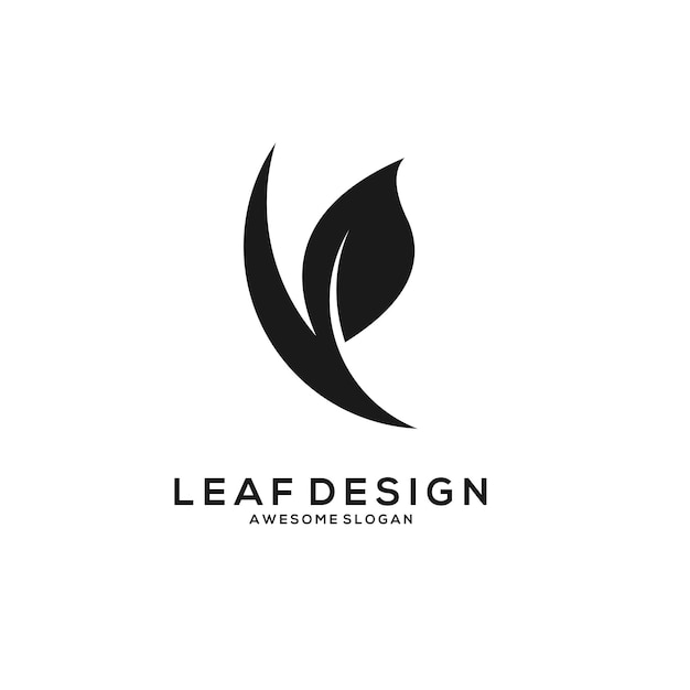 Leaf logo minimalist gradient style design