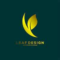 Free vector leaf logo minimalist gradient style design