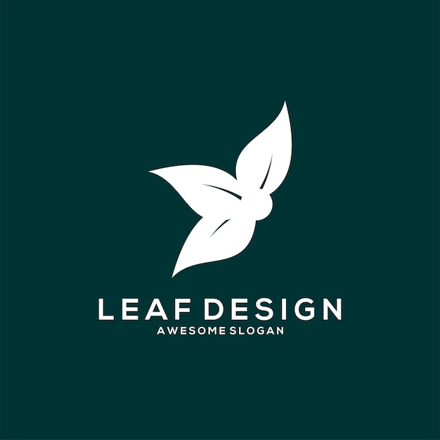 Free vector leaf logo minimalist gradient style design