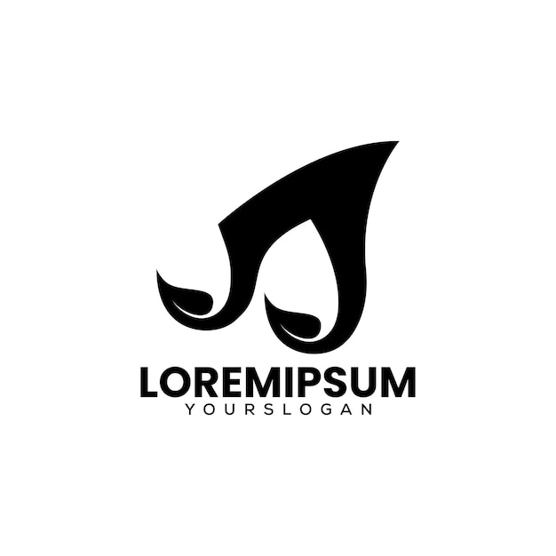 Leaf music logo design template