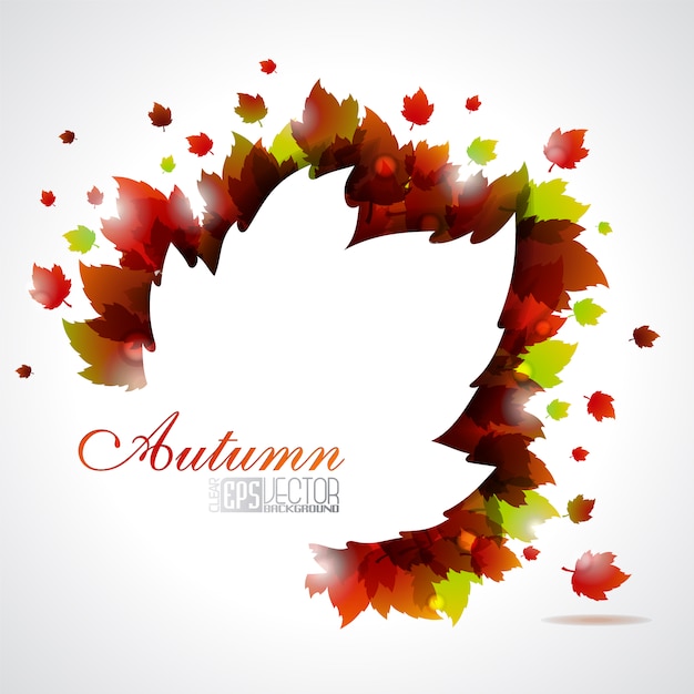 Leaf silhouette autumn background