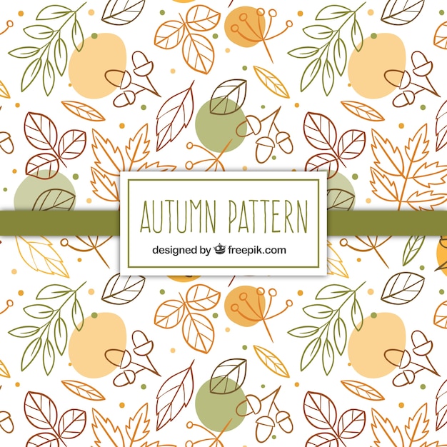 Free vector leaf sketches pattern