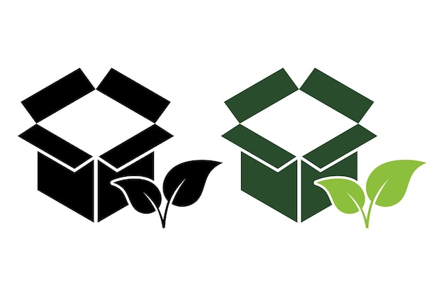 Free vector leaf with box black and green