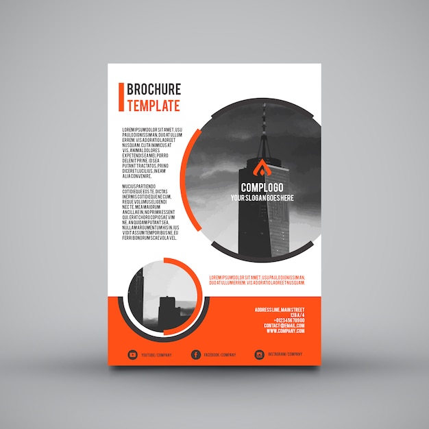 Vettore gratuito arancione brochure aziendale