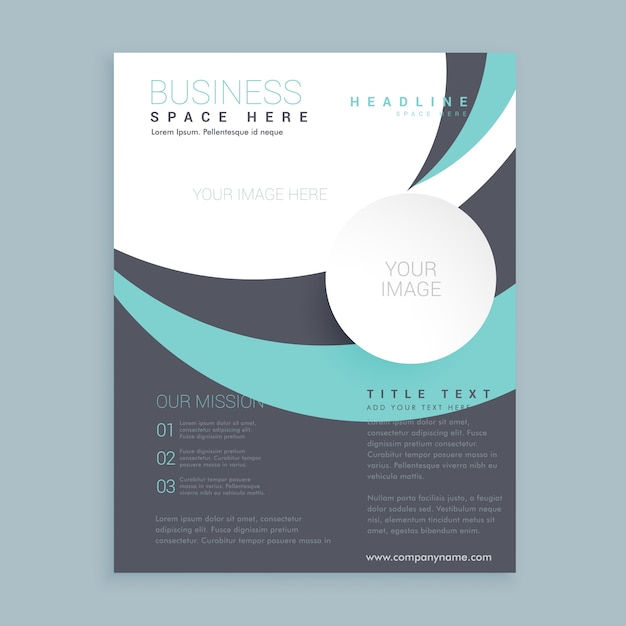 Leaflet with circles and wavy shapes