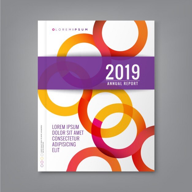 assignment cover page creator Free vector leaflet with colored circles