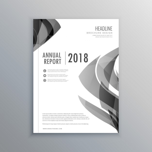 Leaflet with gray abstract shapes