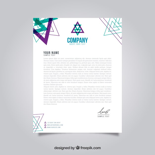 Leaflet with triangular shapes