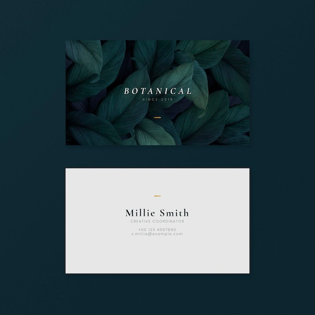 Free vector leafy business card template