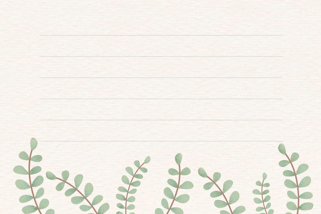 Free vector leafy patterned note background vector