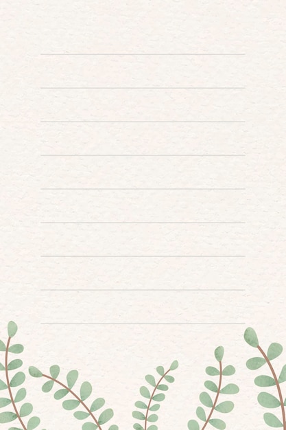 Leafy patterned note background