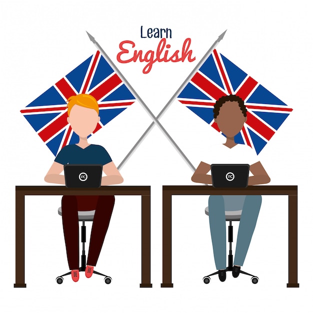 Free vector learn english design