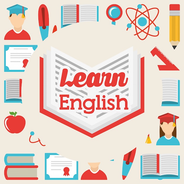 Free vector learn english design