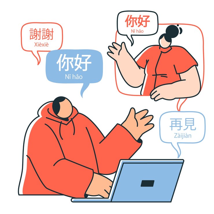 무료 Vector 중국어 개념 학습 일러스트레이션