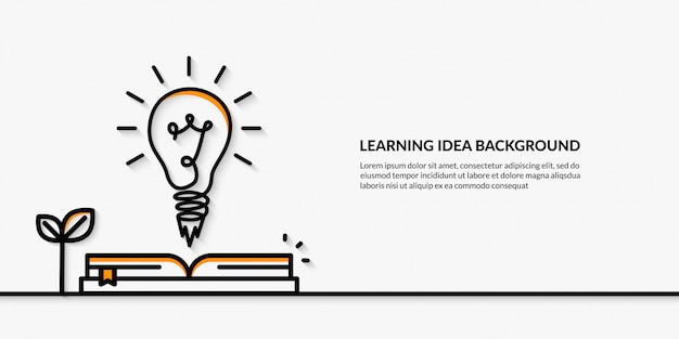Learning idea with launching light bulb banner back to school Premium Vector