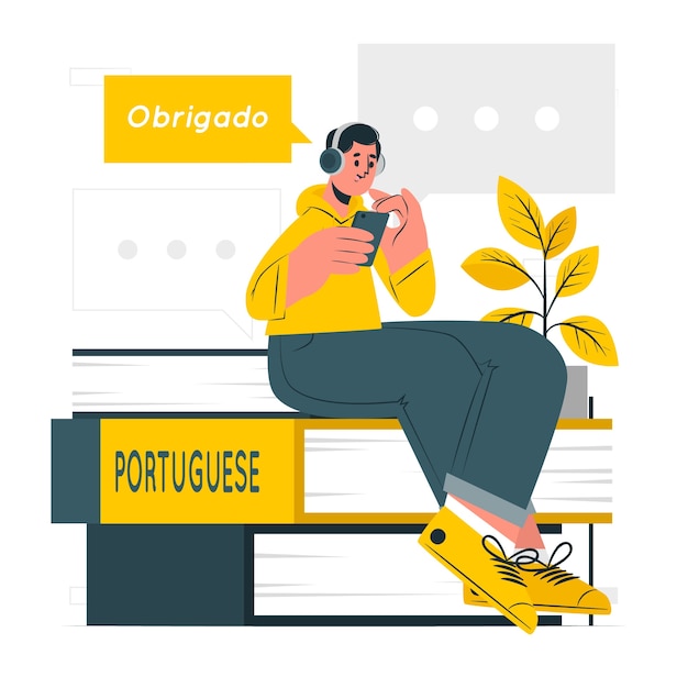 Learning portuguese concept illustration