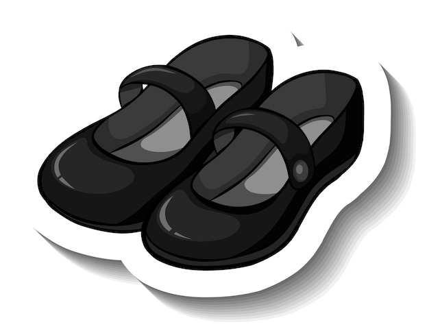 Бесплатное векторное изображение Кожаные черные туфли для женщин