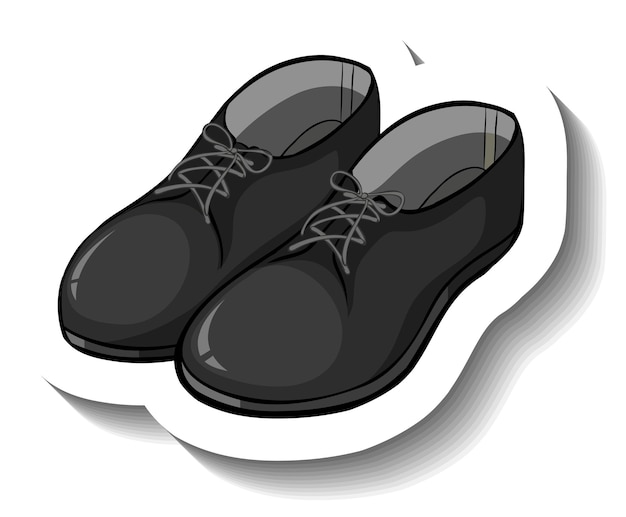 Leather black shoes for men