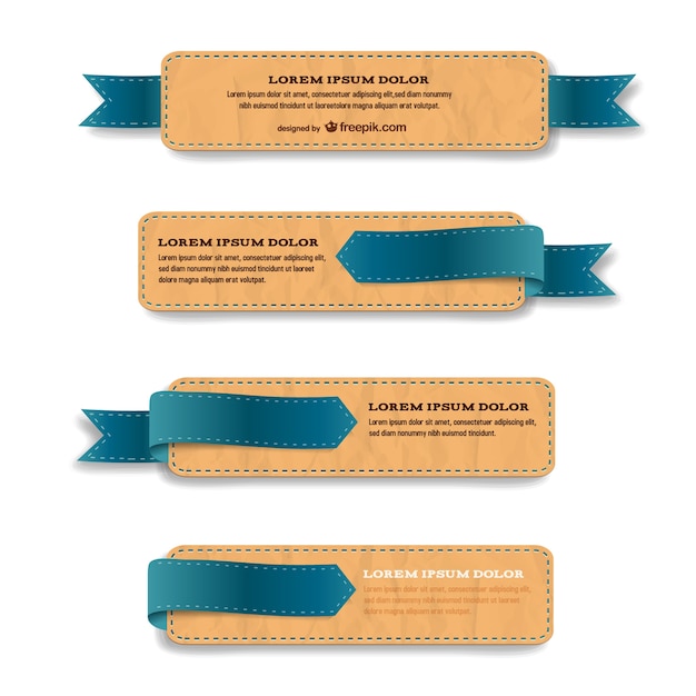 Leather labels set