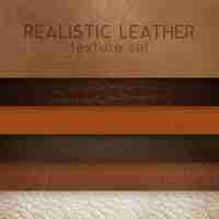 Free vector leather texture realistic samples set