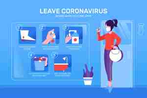 Vettore gratuito lascia lo stile infografico coronavirus