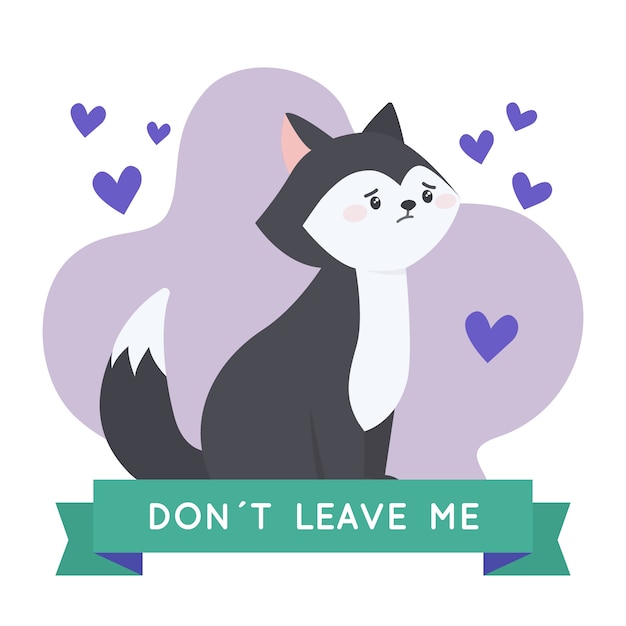 Free vector don't leave me adopt a pet concept