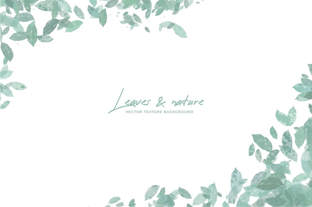 Free vector leaves background in watercolor style with green colors