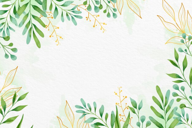 Leaves background with metallic foil style