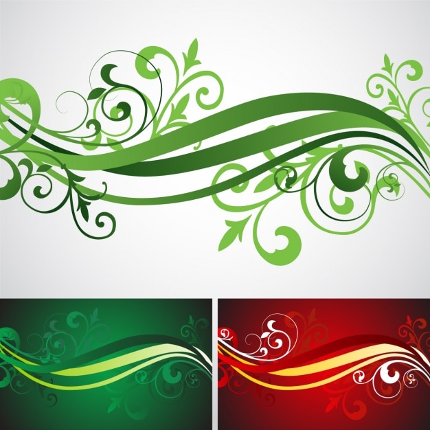 Free vector leaves backgrounds collection