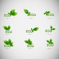 Бесплатное векторное изображение Листья eco логотипы