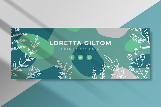 Free vector leaves facebook cover template