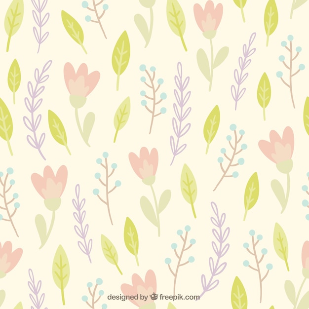 Leaves and flowers pattern