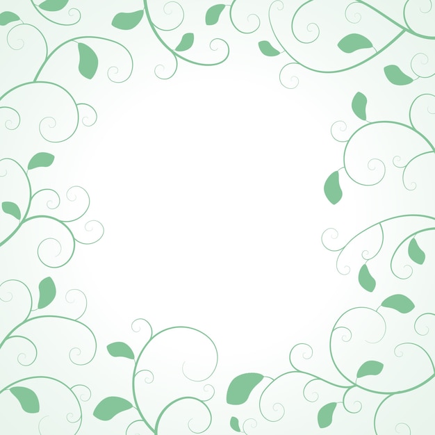 Free vector leaves frame with curled branches and leaves